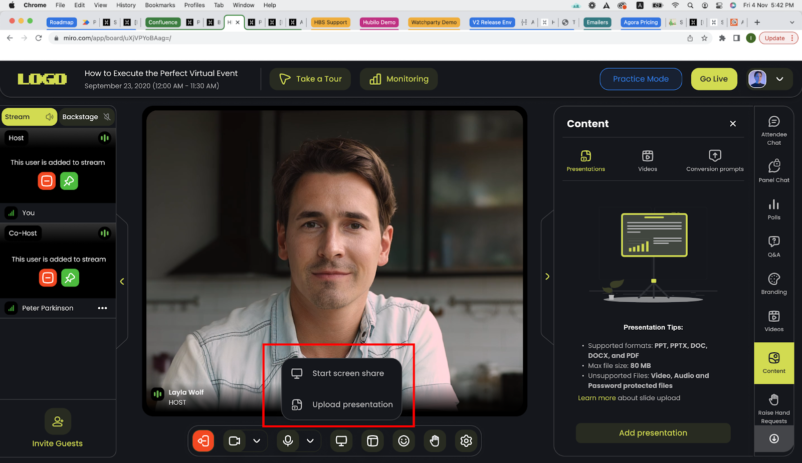 Uploading & Adding/removing slides in Webinar+ Broadcasting Studio ...