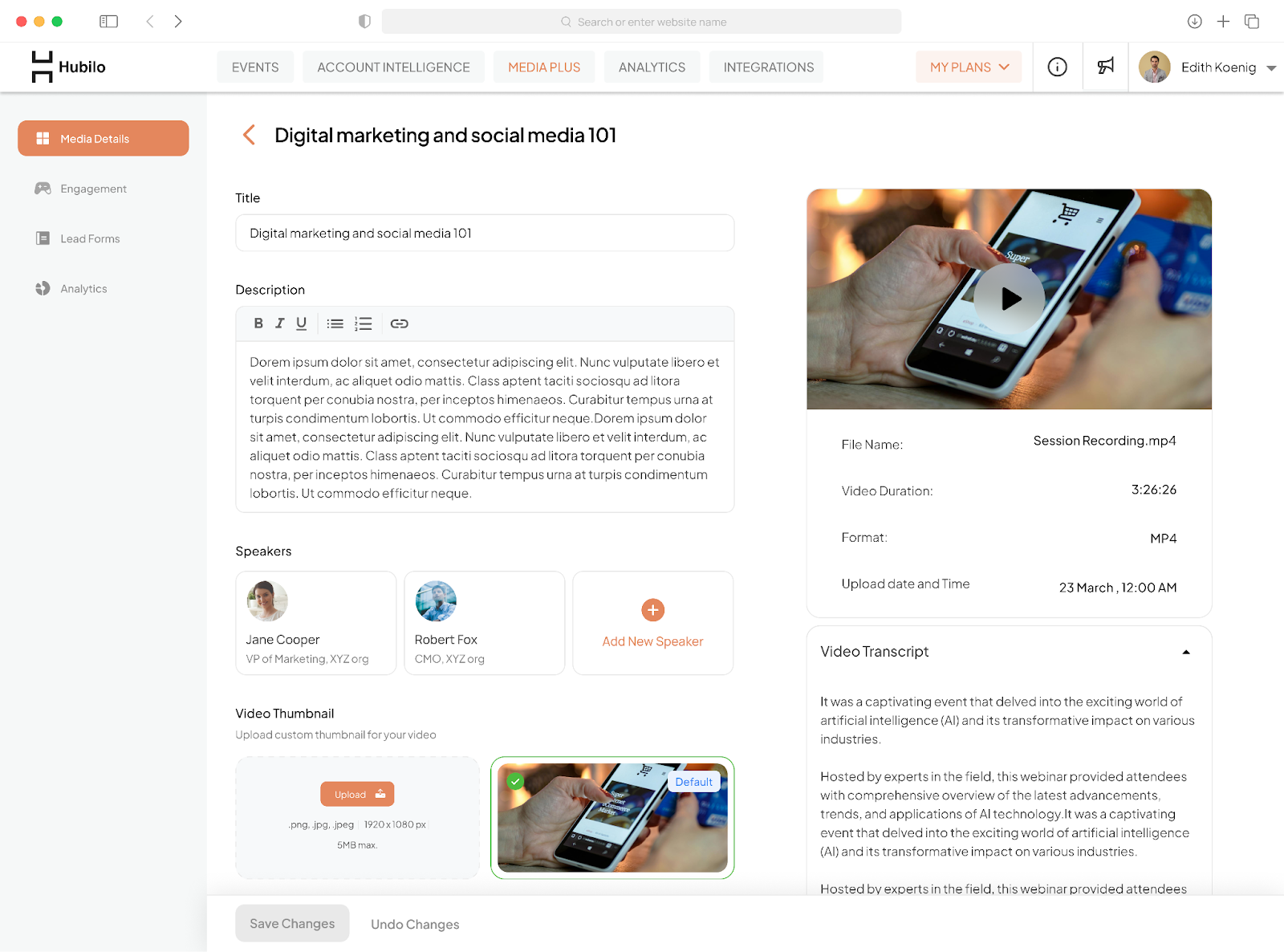 How to change the thumbnail of a Media File – Solution Center